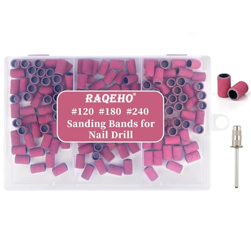 150 Sanding Bands for Nail Drill - 120/180/240 Grit with Drill Bit - size: 6mm