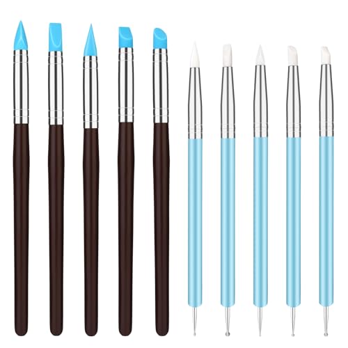10 Pcs Silicone Clay Tools, Silicone Sculpting Tools, Polymer Clay Tools - color: Color C
