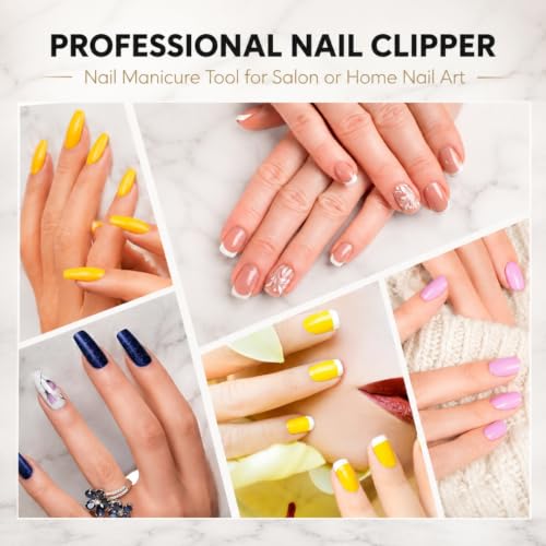 Acrylic Nail Tip Cutter, Professional Stainless Steel Nail Clipper for Acrylic, Gel & False Nails, Adjustable Precision Blade Trimmer for Nail Extensions, Salon & Home Use