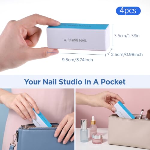 Qianyu 14 Pcs 4 Way Nail Buffers Block and Double Sided Nail Files