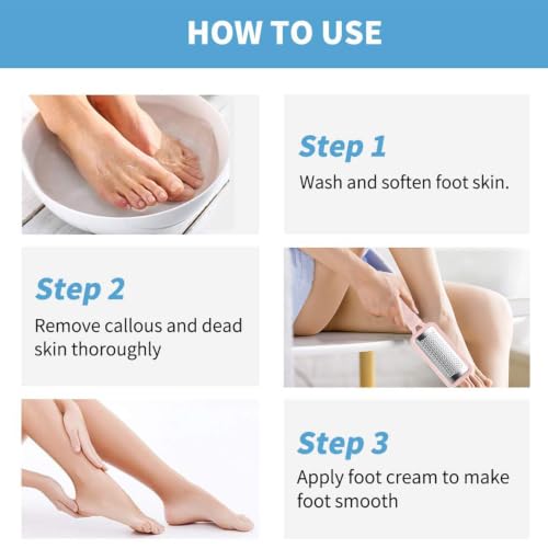 Fu Store 2 Pack Foot Files Callus Remover Foot Rasp Dual Sided Foot File - color: Pink