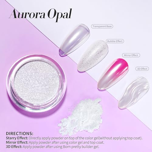 BORN PRETTY Silver Chrome Nail Powder Super Glossy Mirror Effect - color: Color 6