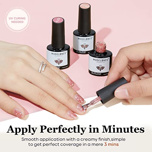 modelones 2 Pcs 15ml Nude Gel Nail Polish Kit, Vibrant Holiday Gel Polish Set Soak Off - color: Nude