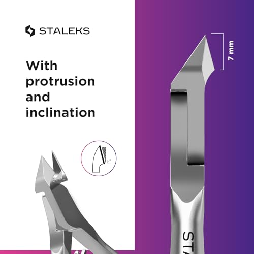 STALEKS PRO SMART 31 Cuticle Nippers, 7 mm, Inclined Edges with Heel - size: 7mm