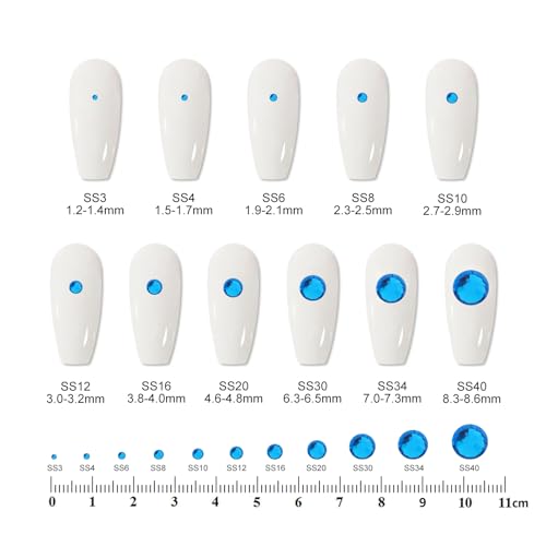 2000pcs SS12 Flatback Glass Rhinestones for DIY(Capri Blue) - color: Capri Blue, size: SS12-2000PCS