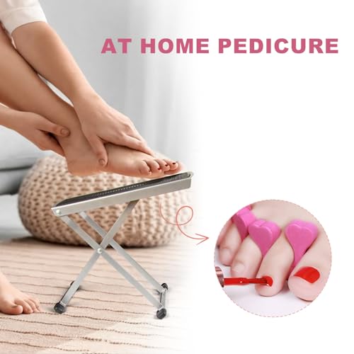 Pedicure Foot Rest, Non-Slip Foot Stand with Toe Separator, Black - color: Black