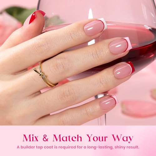 Beetles Press On Nails - Heart Whisper, 3 Colors Short Square 180 Pcs - color: K - Heart Whisper - S