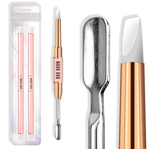 NOVO OVO 2 PCS Double End Multiple Use Nail Pen Brush Kit for Poly Gel Nail Dual Forms, Anti-stick PolyGel & Builder Manicure Pedicure Extension, For Hand and Toe Nails Tool Salon DIY Home - color: Double End Multiple Use Nail Pen