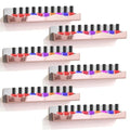 15" Nail Polish Wall Rack 6 Pack, Wall Mounted Organizer Holds 66+ Bottles - color: Rose Gold-polished