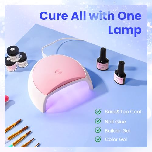 Nail Kit for Beginners, Acrylic Powder Liquid Set with Drill UV Lamp, Blue - color: Bling Blue
