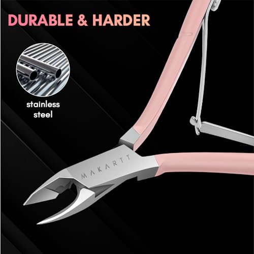 Makartt 1-Pack Pink Cuticle Nipper, Precision Full-Jaw Trimmer - size: Pink Cuticle Nippers 1 Pack