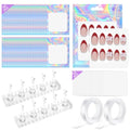 50Pcs Press On Nail Packaging with Nail Stand for Painting Nails - color: Holographic