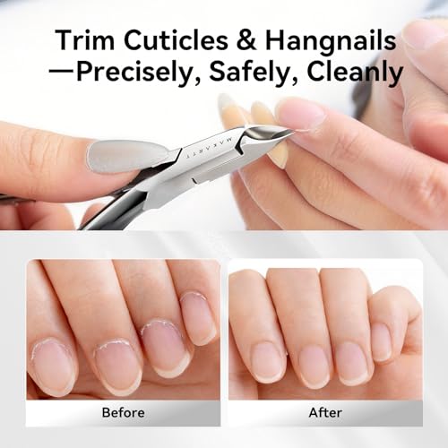 Makartt 5mm Black Titanium Cuticle Nipper, 1/2 Jaw Precision - size: Top Notch Professional Titanium Black