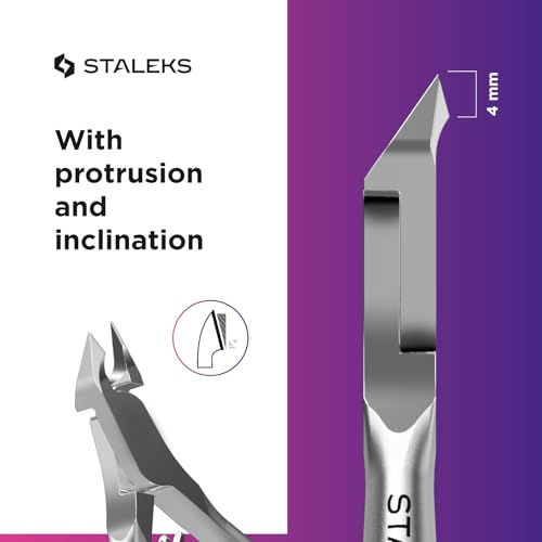 STALEKS PRO SMART 31 Cuticle Nippers, 4 mm, Inclined Edges with Heel - size: 4mm