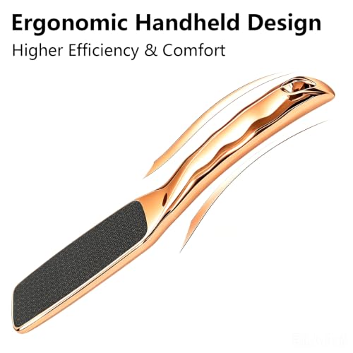 Glass Foot File,Nano Glass Foot Scraper with Ergonomic Handle,Golden - color: Golden