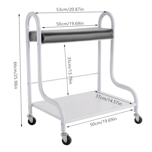 Pedicure Chair for Nail Tech Beauty Salon Nail or Foot Bath Spa Manicure Foot Rest with Wheels Portable Trolley Cart for Pedicure Manicure Funiture Massage (Black, White) - color: Black, White