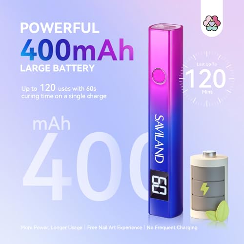 SAVILAND U V Light for Gel Nails, Mini Handheld U V LED Nail Lamp, 12W - color: A-U V Light for Nails