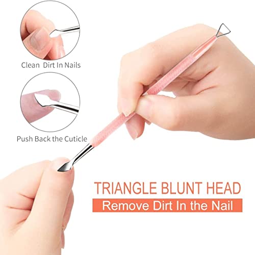 Gel Nail Remover Tool, Cuticle Pusher for Women, Dual-end Dead Skin Nail Pusher Nail Dirt Cleaner Tool, 410 Stainless Steel,No.02.1 - color: CP No.02.1-Silver 1Pc