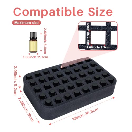 Essential oils Organizer Holder Foam Pad with Slots - color: Black 40
