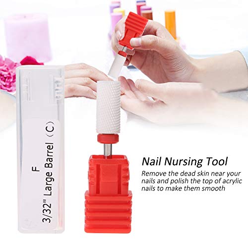 Sonew Nail Drill Bit, 1pc Nail Drill Bit Round Flat Ceramic Grinding Head Manicure Machine Accessories Tool for Polish Nail Art(Corn Head)