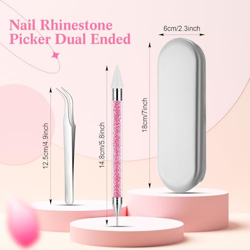 Tatuo Rhinestone Picker Tool Bedazzling Pen Dual Head, Light Pink - color: light pink
