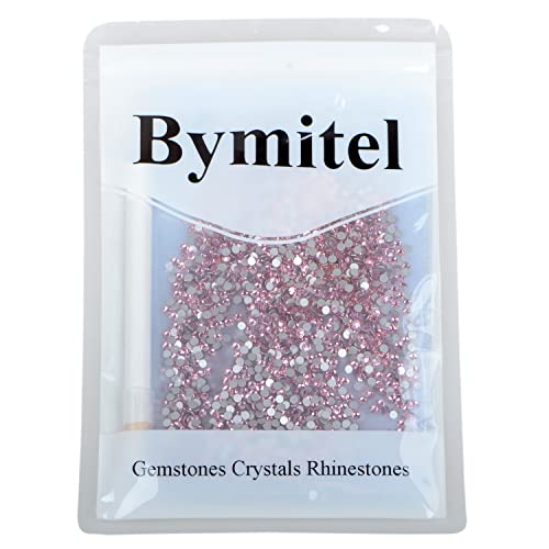 2880PCS Art Nail Rhinestones Non Hotfix Glue Fix Round Crystals Glass Flatback for DIY Jewelry Making with one Picking Pen (ss8 2880pcs, Lt. Rose) - color: Lt. Rose, size: ss8 2880pcs