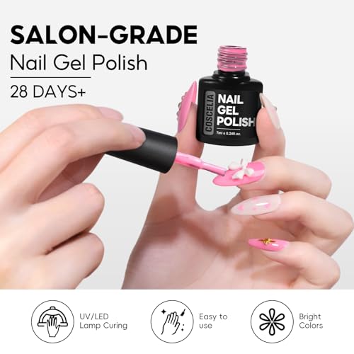COSCELIA 25PCS Gel Nail Polish Set Fall Colors Gel Nail Polish Soak Off with Glossy Matte Silver Golden Glitter Top Coat Red Brown Black White Green DIY Gifts for Women Girls - color: 25pcs All Seasons Gel Polish
