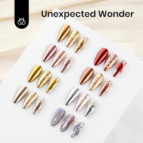 Beetles Chrome Nail Powder Set 8 Colors Metallic Holographic Mirror Effect - color: A - Multicolor Metallic-8