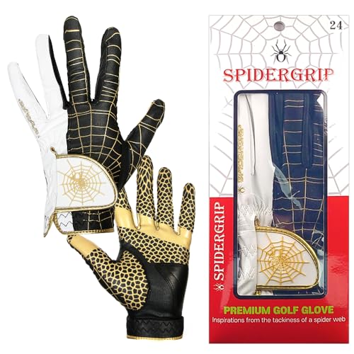 Spider Grip Men's Golf Glove - color: Gold, size: Men Extra Large (25)