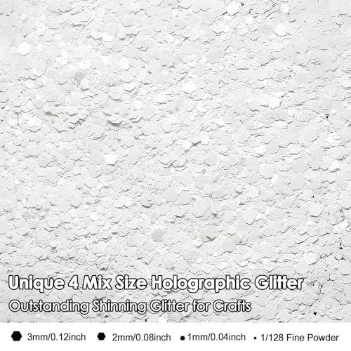 Renfio Pearl White Glitter,Matte White Chunky for Snowglobe Tumbler - color: Pearl White