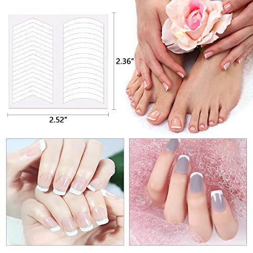 2880 Pieces 90 Sheets French Tip Nail Guides Nail Stencils Self-Adhesive Nail Art Stickers French Manicure Strips Nail Design Tool Nail Art Stencils Nail Art Accessories - color: No2