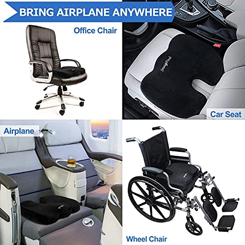 Memory Foam Seat Cushion, for Sciatica, Back, Hip, and Tailbone Pain Relief, Firm Comfortable, Support for Office Chair, Wheelchair, Car. Non-Slip Orthopedic Memory Foam Coccyx Cushion 2 Pk