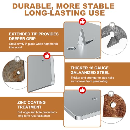 (20PCS) 5 "x 8" Nail Plate -16 # self Tapping Nail Protection Plate - Used for Wooden Stud Protection, Pipeline Wiring, Drywall Protection, Galvanized 5 "x 6" Nail Plate (20 PCS).