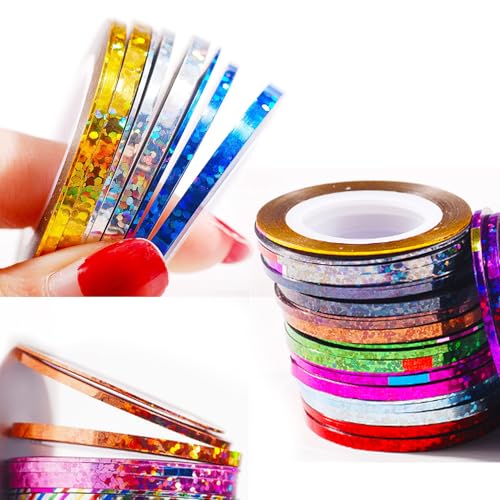 Gold Nail Art Striping Tape Lines Kit Silver Nails Striping Tape - color: Blue
