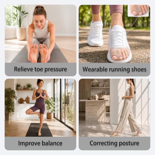 Toe Spacers for Women Men, 4 Pack Gel Toe Separators with 2 Spacing Sizes - size: S+L(4-PACK)