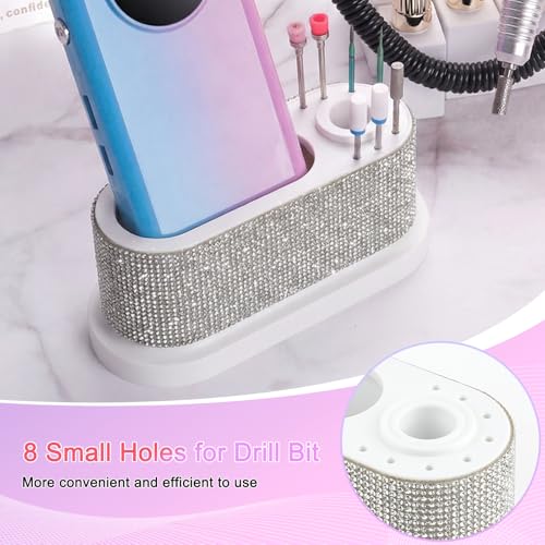 ANGNYA Nail Drill Machine Holder Efile Stand and Organizer Storage Box Case - color: White2