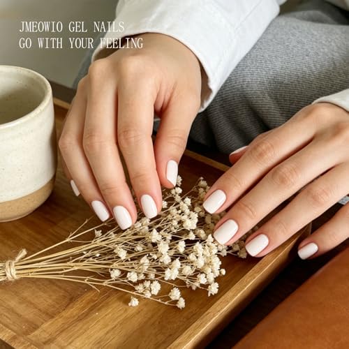 JMEOWIO Semi Cured Gel Strips Nail Art Sticker Wrap Beige - color: Beige