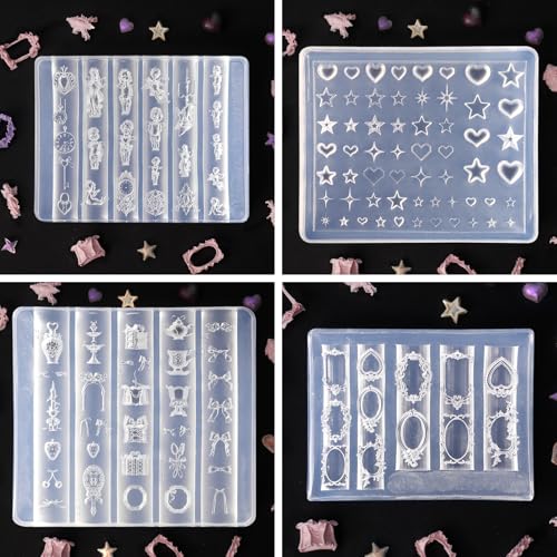 Laza 4pcs Rococo Silicone Nail Art Molds, Multiple Virgin Mary Nail Molds - color: Angel