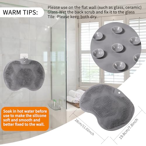 3PACK Silicone Shower Foot Scrubber,Wall Slip Suction Cups Body Scrubber