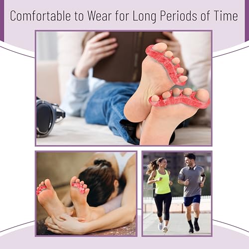 Dr. JK- ToePal Gel Toe Separator, 2 Pairs, Toe Spacers, Bunion Corrector - color: Red, size: 2 Pairs