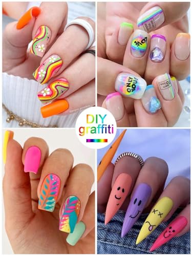 Kalolary 3D Nail Art Pens Set 12 Color Nail Art Marker Graffiti Dotting Pen - color: A