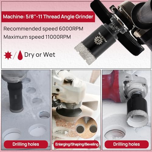 FOCSTOL Diamond Drill Bits Set 8PCS, 3/4"-3" Tile Hole Saw Kit - size: KIT6