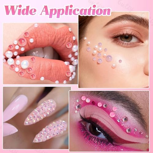 14000Pcs Pink Flatback Rhinestones and Pearls for Bedazzling Kit - color: S1
