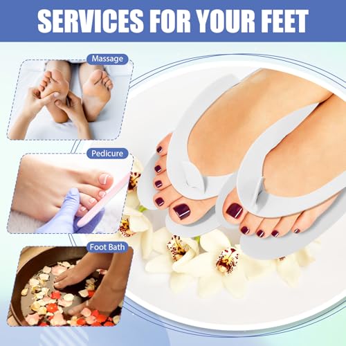 JaGely 100 Pairs Disposable Pedicure Flip Flops EVA Spa White, 0.2cm - color: White, size: Medium
