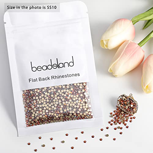 Beadsland Flat Back Crystal Rhinestones,Amber, SS10, 1440pcs - color: Amber, size: SS10/1440pcs