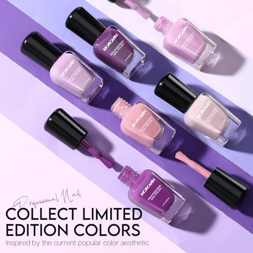 Morovan Nail Polish Set Fingernail: Lilac Light Purple Lavender Halloween - color: Amethyst
