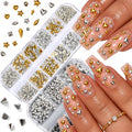 2Boxes 18Grids Mixed Pointed Cone Nail Charms Nail Art Rhinestones Set - color: Grey