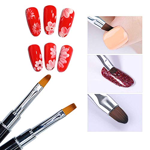 10Pcs Nail polish brush, Brush design for nail, UV Gel Painting Nail Art Design Brush Pen Set, Nail Dotting Painting Drawing Pen, Sable Acrylic Nails Round Nail Art Brush, Nail Phototherapy Pen - color: 10 unparalleled nail brushes