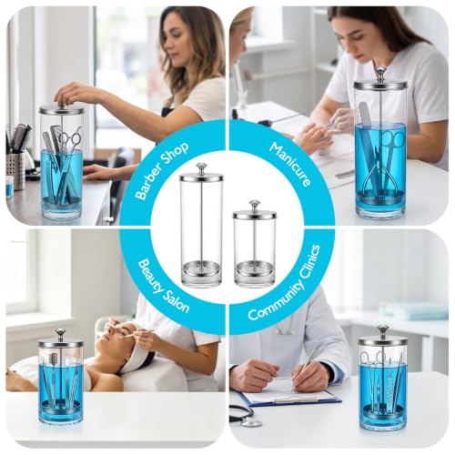 21 Oz Disinfectant Sterilizer Jar Barber Jar Glass Jar for Manicure - size: 21 Ounce