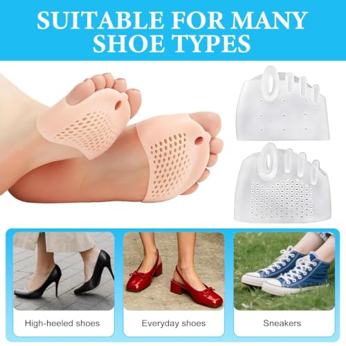VEADONS 4 PCS Toe Separators, Silicone Toe Separators for Women & Men, Toe Spacers, Bunion Corrector, Hammer Toe Straighteners & Plantar Fasciitis, Comfortable & Breathable